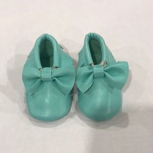 Girls blue moccasin style booties/slippers